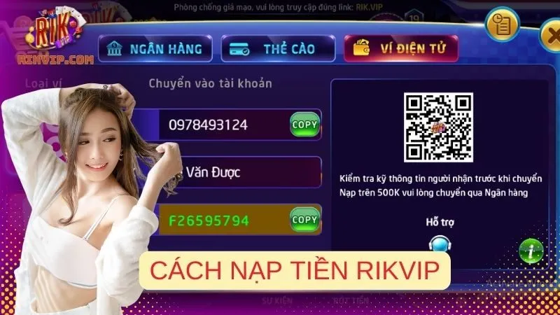 Cách Nạp Tiền Rikvip