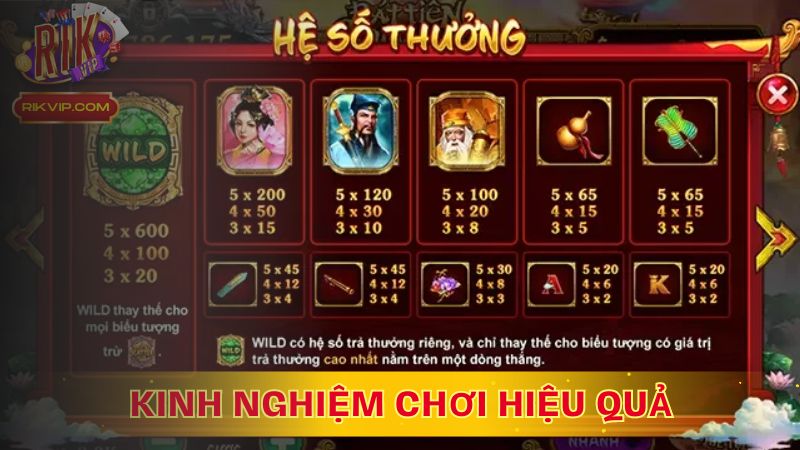 Kinh nghiệm chơi hiệu quả